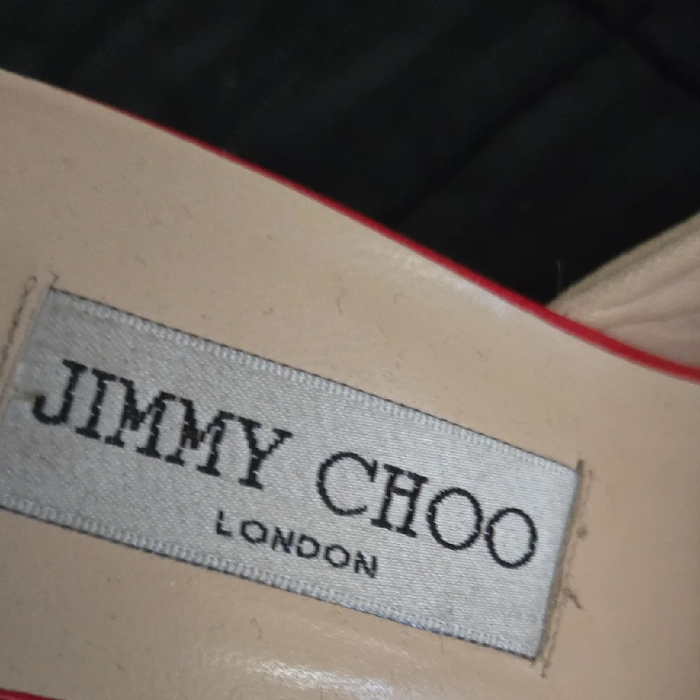 Jimmy Choo Red and Tan Mules with Shell Accents - Picture 4 of 10